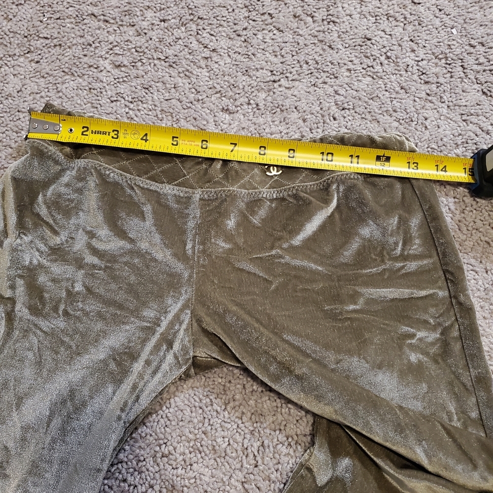Vintage CHANEL Olive Green Velour Soft and Comfortable Pants Small - Picture 4 of 12